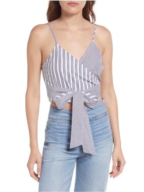 NWT Treasure & Bond Stripe Wrap Camisole in White- Navy Mixed Stripe